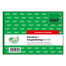sigel Pajamų / išlaidų kvitų formų knyga SD026 - 2 x 40 lapų sigel Pajamų / išlaidų kvitų formų knyga SD026 - 2 x 40 lapų