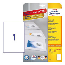 AVERY Zweckform Etiketten 6119 weiß 210,0 x 297,0 mm AVERY Zweckform Etiketten 6119 weiß 210,0 x 297,0 mm
