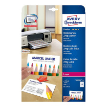 AVERY Zweckform Visitenkarten C32026-25 satiniert weiß 270 g / qm, 250 St.