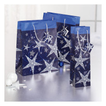 SIGEL Dovanų maišeliai buteliams Spindintys Star Dizainas 10,0 x 35,0 cm, 5 vnt. SIGEL Dovanų maišeliai buteliams Spindintys Star Dizainas 10,0 x 35,0 cm, 5 vnt.