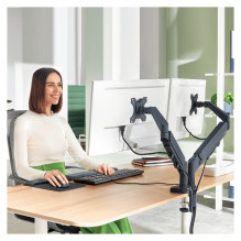 LEITZ Dual Monitor Mount, Dark Grey
