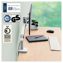 LEITZ Ergo vieno monitoriaus laikiklis pilkas, 550x110x520
