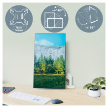 LEITZ Ergo vieno monitoriaus laikiklis pilkas, 550x110x520