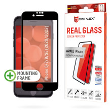 DISPLEX Full Cover Panzerglas (10H) für Apple iPhone 6 / 7 / 8 / SE (2020 / 2022) Eco-Montagerahmen DISPLEX Full Cover Panzerglas (10H) für Apple iPhone 6 / 7 / 8 / SE (2020 / 2022) Eco-Montagerahmen