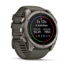 Garmin fenix 9 51mm Kieselgrau / Titan Silikon Armband Garmin fenix 9 51mm Kieselgrau / Titan Silikon Armband