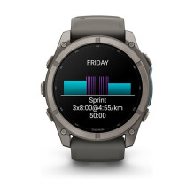 Garmin fenix 9 51mm Kieselgrau / Titan Silikon Armband Garmin fenix 9 51mm Kieselgrau / Titan Silikon Armband