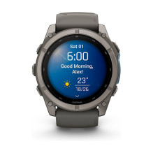 Garmin fenix 9 51mm Kieselgrau / Titan Silikon Armband Garmin fenix 9 51mm Kieselgrau / Titan Silikon Armband