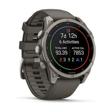 Garmin fenix 9 47mm Kieselgrau / Titan Silikon Armband Garmin fenix 9 47mm Kieselgrau / Titan Silikon Armband
