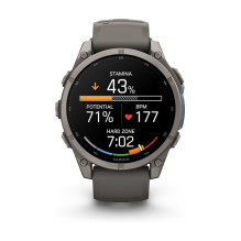 Garmin fenix 9 47mm Kieselgrau / Titan Silikon Armband Garmin fenix 9 47mm Kieselgrau / Titan Silikon Armband