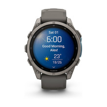 Garmin fenix 9 47mm Kieselgrau / Titan Silikon Armband Garmin fenix 9 47mm Kieselgrau / Titan Silikon Armband