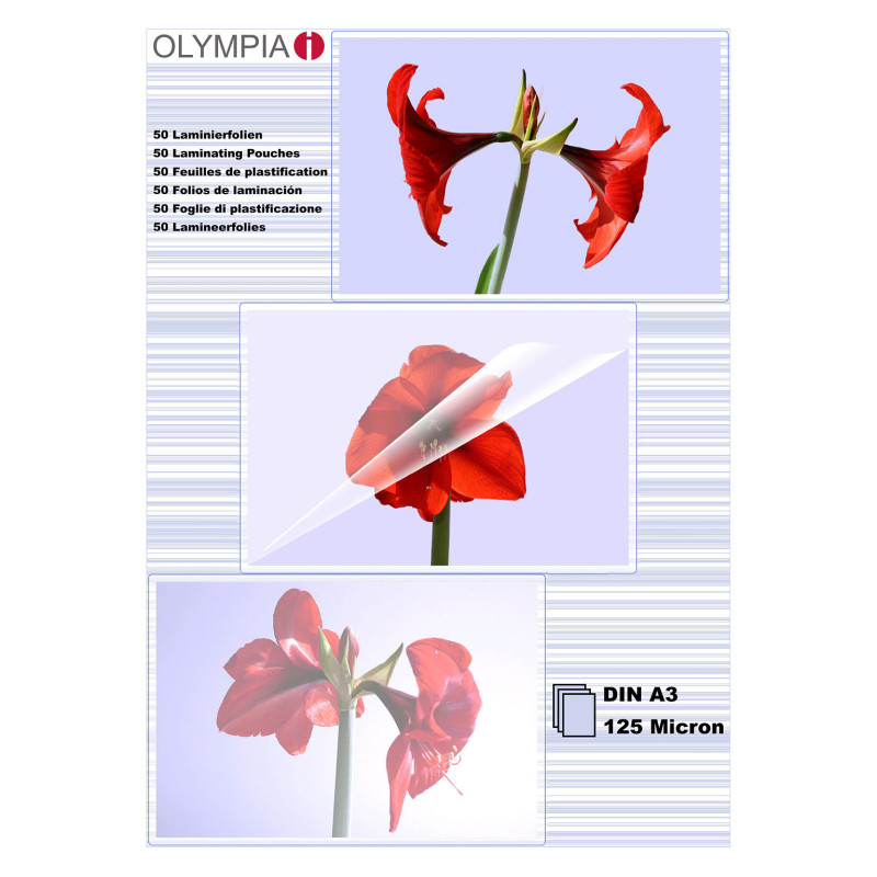 1x50 Olympia Laminierfolien DIN A3 125 mikronai 9175
