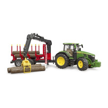 BRUDER John Deere 7R 350 m galinė priekaba (žalia / raudona, įskaitant 4 rąstus) BRUDER John Deere 7R 350 m galinė priekaba (žalia / raudona, įskaitant 4 rąstus)