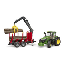 BRUDER John Deere 7R 350 m galinė priekaba (žalia / raudona, įskaitant 4 rąstus) BRUDER John Deere 7R 350 m galinė priekaba (žalia / raudona, įskaitant 4 rąstus)