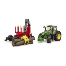 BRUDER John Deere 7R 350 m galinė priekaba (žalia / raudona, įskaitant 4 rąstus) BRUDER John Deere 7R 350 m galinė priekaba (žalia / raudona, įskaitant 4 rąstus)