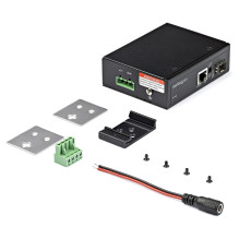 PoE + Industrial Media Converter 60W - Medienkonverter LWL Kupfer - Singlemode- / Multimode Glasfaser auf Kupfer Gigabit