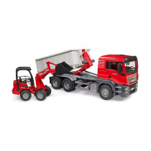 BRUDER MAN TGS LKW su Abrollcontainer ir Schffer Hoflader