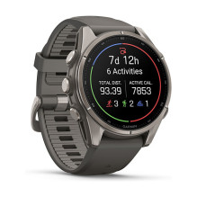 Garmin fenix 9 43mm Kieselgrau / Titan Silikon Armband Garmin fenix 9 43mm Kieselgrau / Titan Silikon Armband