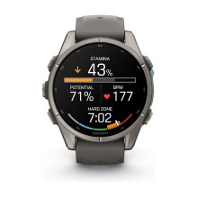 Garmin fenix 9 43mm Kieselgrau / Titan Silikon Armband Garmin fenix 9 43mm Kieselgrau / Titan Silikon Armband