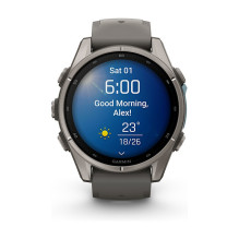 Garmin fenix 9 43mm Kieselgrau / Titan Silikon Armband Garmin fenix 9 43mm Kieselgrau / Titan Silikon Armband