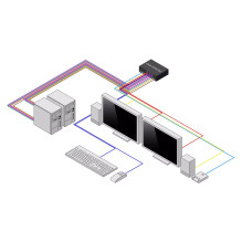2-Port Dual-Monitor Secure KVM Switch HDMI-DP 4K 60Hz NIAP 4.0 Zertifizierter Desktop KVM Umschalter 2 PCs 2monitore