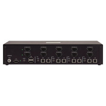 4-Port Dual-Monitor Secure KVM Switch HDMI-DP 4K 60Hz NIAP 4.0 Zertifizierter Desktop KVM Umschalter 4 PCs 2monitore