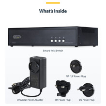 4-Port Dual-Monitor Secure KVM Switch HDMI-DP 4K 60Hz NIAP 4.0 Zertifizierter Desktop KVM Umschalter 4 PCs 2monitore