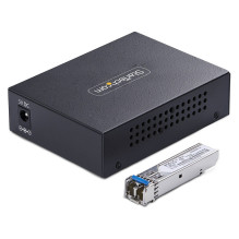 Gigabit Singlemode SM LC Glasfaser-Medienkonverter 10 100 oder 1000Mbps 40 km RJ45 zu LC Vollmetallgehuse TAA