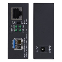 Gigabit Singlemode SM LC Glasfaser-Medienkonverter 10 100 oder 1000Mbps 40 km RJ45 zu LC Vollmetallgehuse TAA