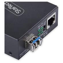 Gigabit Singlemode SM LC Glasfaser-Medienkonverter 10 100 oder 1000Mbps 40 km RJ45 zu LC Vollmetallgehuse TAA