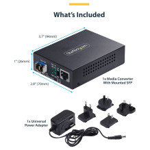 Gigabit Singlemode SM LC Glasfaser-Medienkonverter 10 100 oder 1000Mbps 40 km RJ45 zu LC Vollmetallgehuse TAA