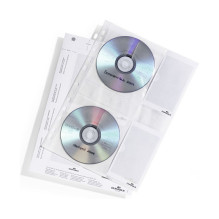 4-CD/DVD case A4 with protective fleece, 5-pack transparent