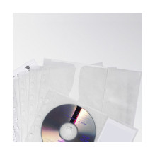 4-CD/DVD case A4 with protective fleece, 5-pack transparent