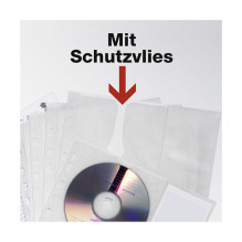 4-CD/DVD case A4 with protective fleece, 5-pack transparent