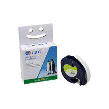 G&amp;G Schriftband 12mm x 4m sw-ws komp. m. Dymo S0721520 / 91220