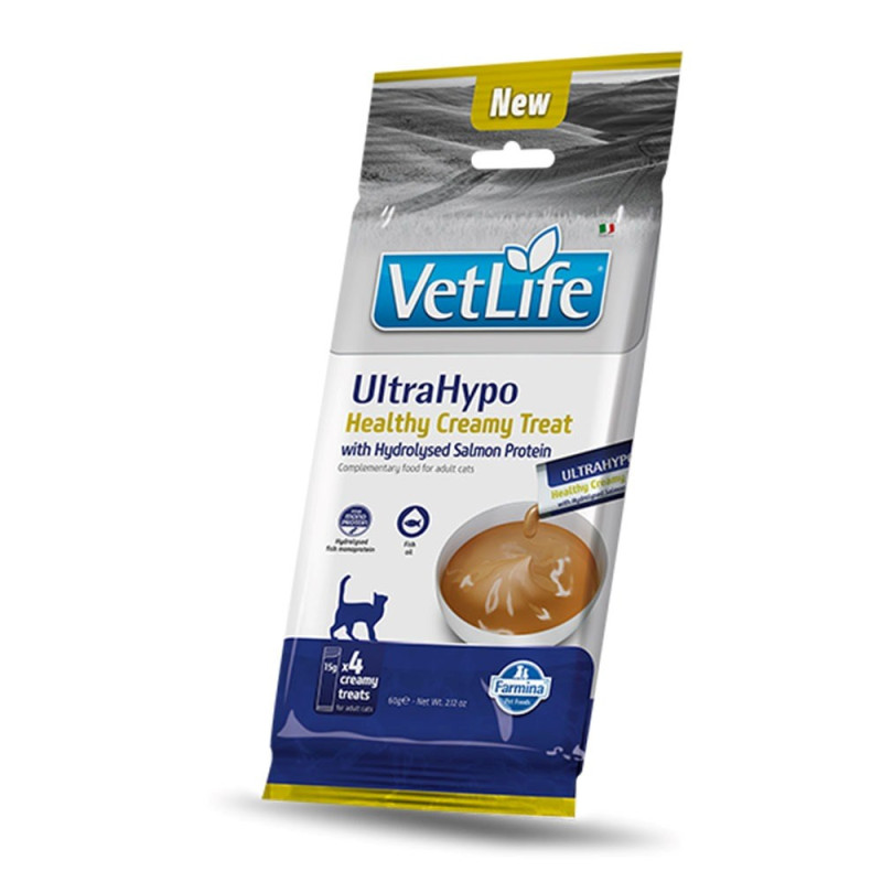FARMINA Vet Life Cat Ultrahypo Creamy treat with Salmon box mono - cat treat - 4x15g