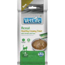 FARMINA Vet Life Cat Renal Creamy treat with Chicken &amp; Tuna box - cat treat - 4x15g