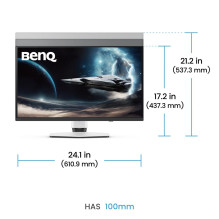 BenQ EX271UZ kompiuterio monitorius 67,3 cm (26,5") 3840 x 2160 pikselių 4K Ultra HD OLED Juoda, Balta