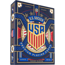 Žaidimo kortos - Theory11 U.S. Soccer, 52 kortos, 2 džokeriai, 2 reklaminės kortelės, mėlynaraudonaauksinė Žaidimo kortos - Theory11 U.S. Soccer, 52 kortos, 2 džokeriai, 2 reklaminės kortelės, mėlynaraudonaauksinė