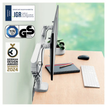 LEITZ Ergo Dual Monitor Arm grau, 1120x110x600 LEITZ Ergo Dual Monitor Arm grau, 1120x110x600