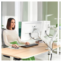 LEITZ Ergo Dual Monitor Arm grau, 1120x110x600 LEITZ Ergo Dual Monitor Arm grau, 1120x110x600