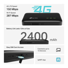 TP-Link M7005 4G LTE mobilusis „Wi-Fi“ TP-Link M7005 4G LTE mobilusis „Wi-Fi“