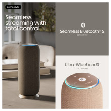 Motorola „Moto Sound Flow“ 30W nešiojama kolonėlė „Sound by Bose Wi-Fi Bluetooth“ IP67 12h pilkai ruda