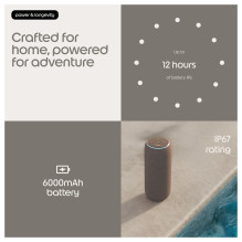 Motorola „Moto Sound Flow“ 30W nešiojama kolonėlė „Sound by Bose Wi-Fi Bluetooth“ IP67 12h pilkai ruda