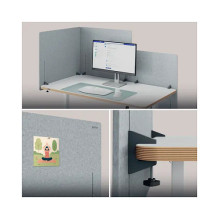Height-adjustable table divider 80x70cm, grey