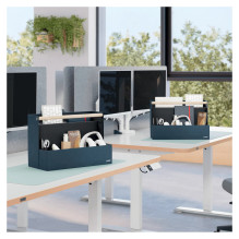 Fabric desk organizer with handle, 38x19x26cm, dark grey Fabric desk organizer with handle, 38x19x26cm, dark grey