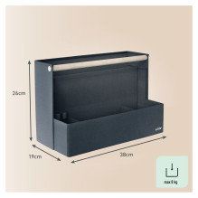 Fabric desk organizer with handle, 38x19x26cm, dark grey Fabric desk organizer with handle, 38x19x26cm, dark grey