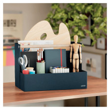 Fabric desk organizer with handle, 38x19x26cm, dark grey Fabric desk organizer with handle, 38x19x26cm, dark grey