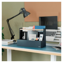 Fabric desk organizer with handle, 38x19x26cm, dark grey Fabric desk organizer with handle, 38x19x26cm, dark grey