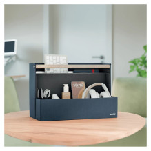 Fabric desk organizer with handle, 38x19x26cm, dark grey Fabric desk organizer with handle, 38x19x26cm, dark grey