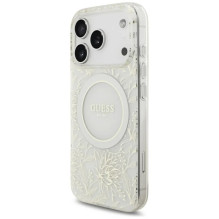 Dėklas Guess IML Flowers Allover Strap MagSafe Apple iPhone 18 Pro baltas Dėklas Guess IML Flowers Allover Strap MagSafe Apple iPhone 18 Pro baltas